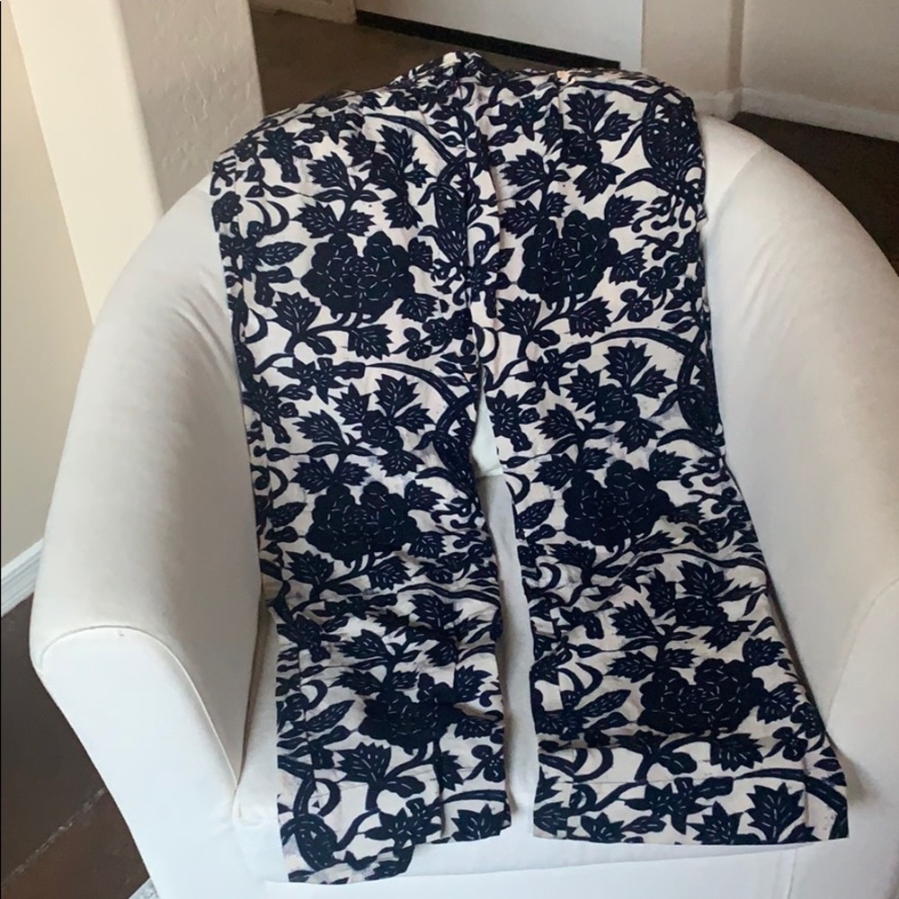LOFT Floral Print Linen Pants